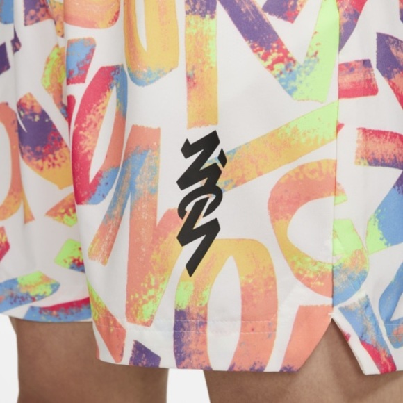 Nike Air Jordan White Zion Logo All Over Print Dri-Fit Basketball Shorts size M - Picture 15 of 15